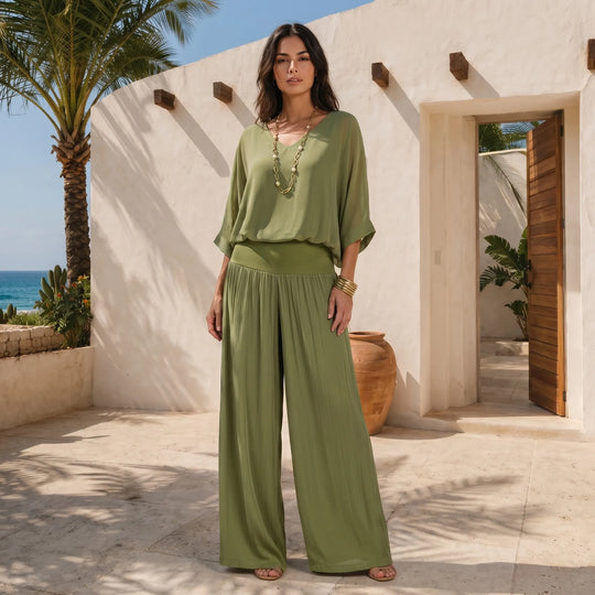 Alice  - Flowing Wide-Leg Two-Piece Set
