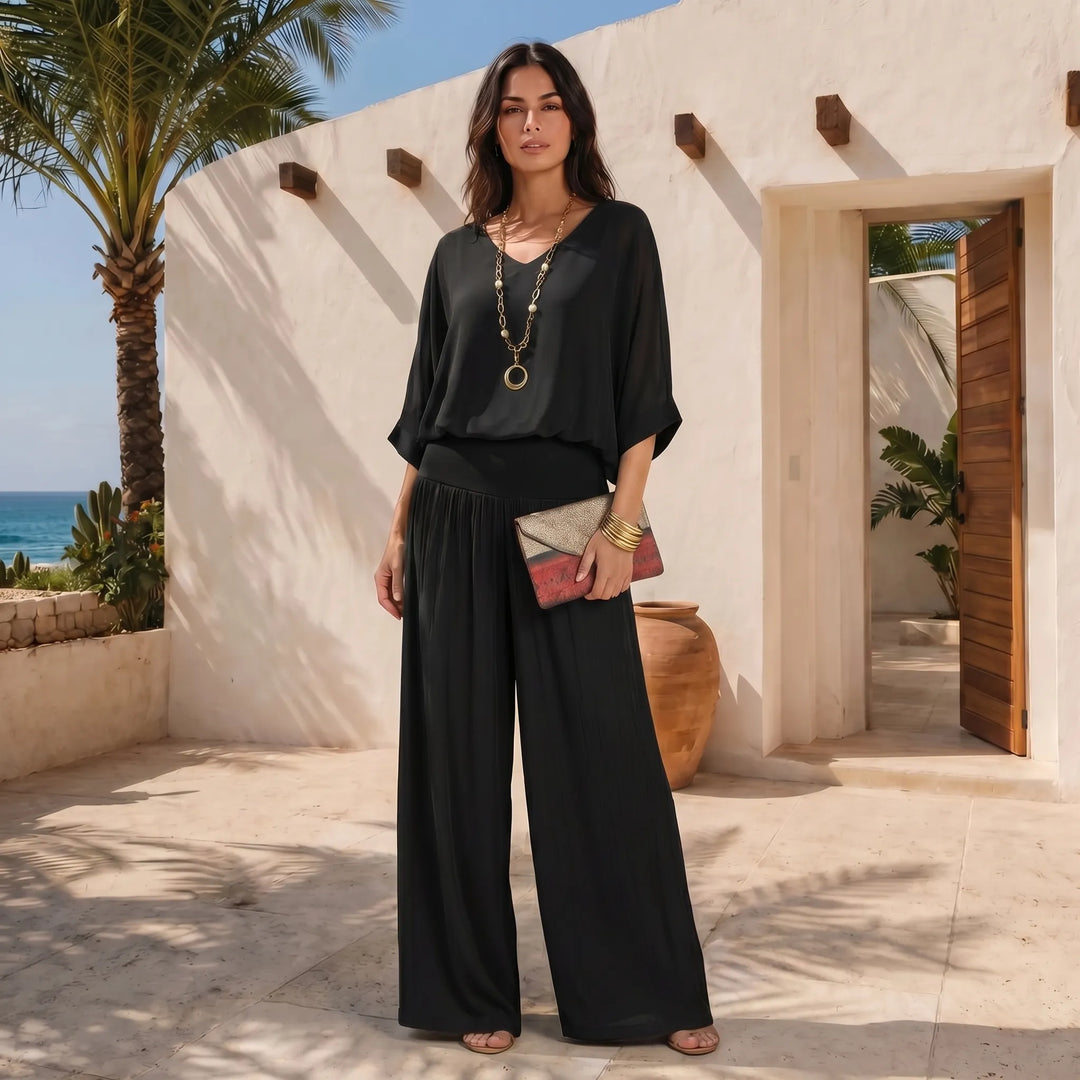 Alice  - Flowing Wide-Leg Two-Piece Set