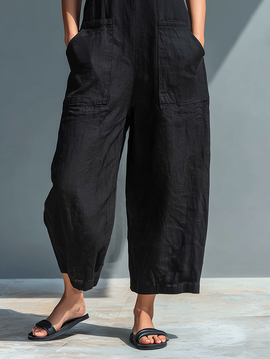 Amanda  - Relaxed Sleeveless Wide-Leg Jumpsuit Casual Weekend Outings