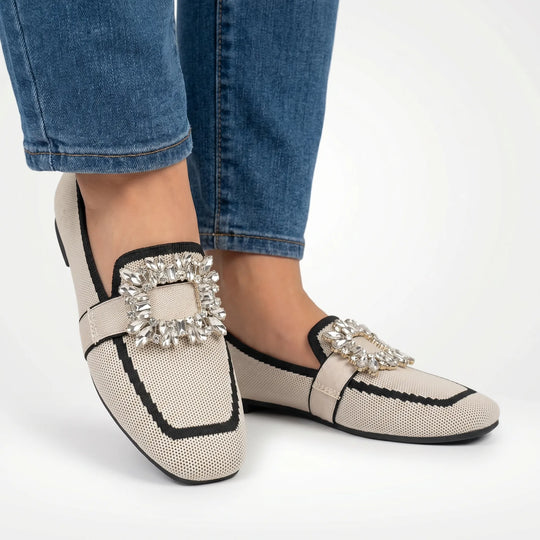 Ana  - Square-Toe Loafer With Embellished Buckle
