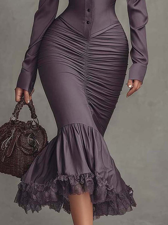 April  - Ruched Midi Dress 