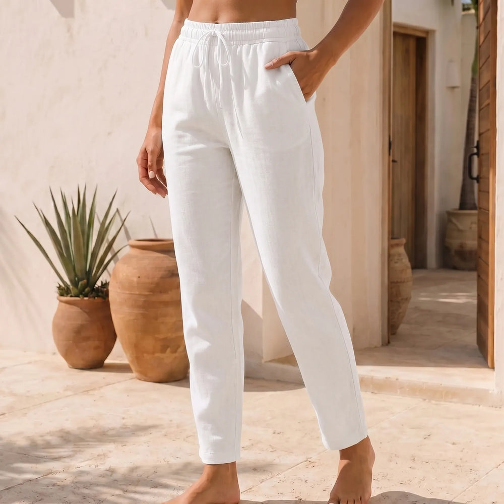 Arlene  - Elastic Waist Drawstring Casual Pants