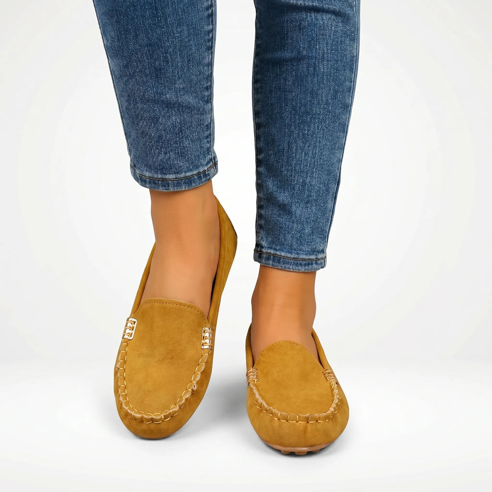 Barbara  - Flat Slip-On Loafer With Metal Accent