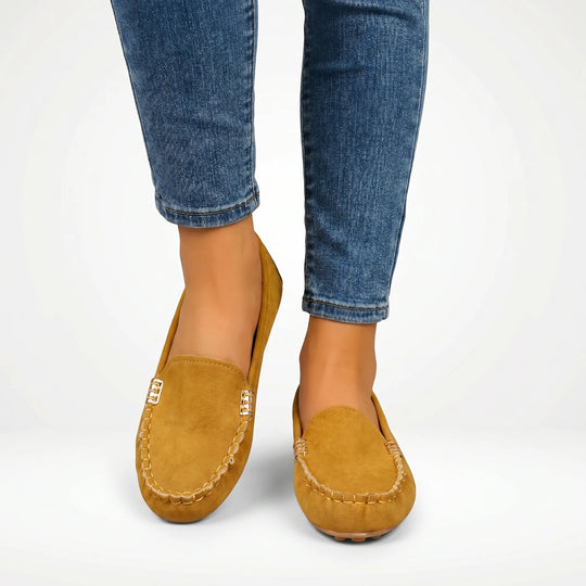 Barbara  - Flat Slip-On Loafer With Metal Accent