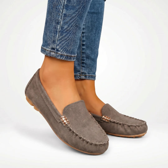 Barbara  - Flat Slip-On Loafer With Metal Accent