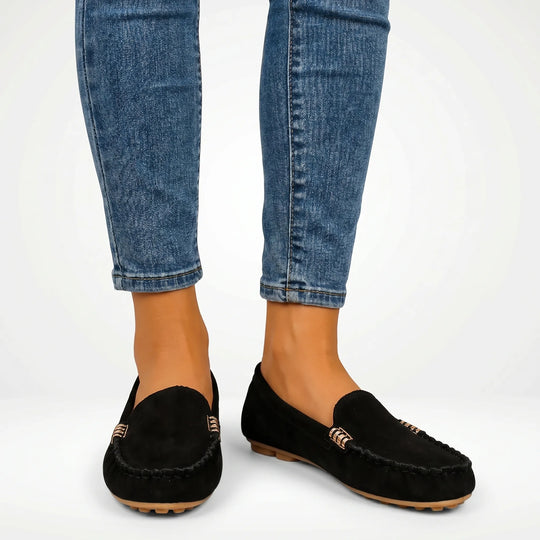 Barbara  - Flat Slip-On Loafer With Metal Accent