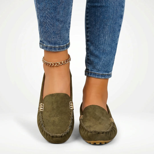Barbara  - Flat Slip-On Loafer With Metal Accent