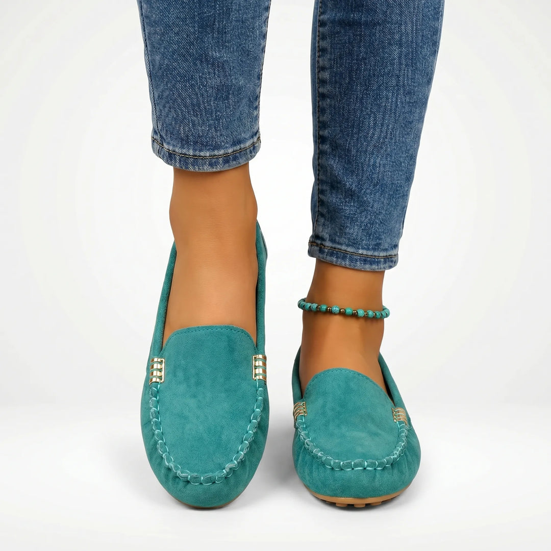 Barbara  - Flat Slip-On Loafer With Metal Accent