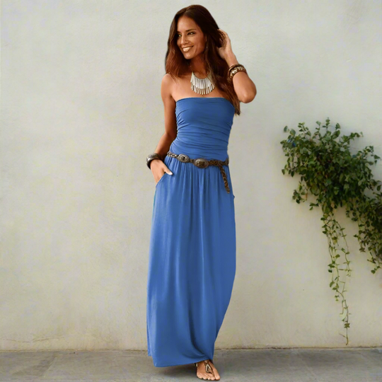 women maxi dress in blue for summer outings 1
