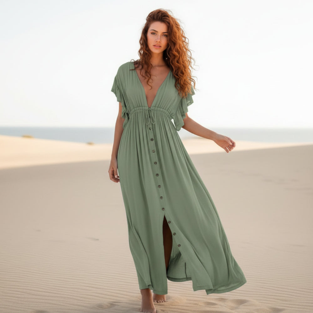 women beach cover up dress in white for summer 4