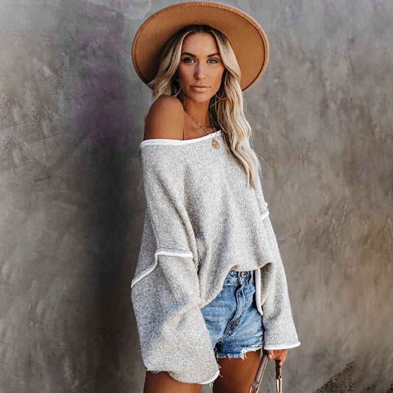 women oversized sweater in patchwork for casual wear 0