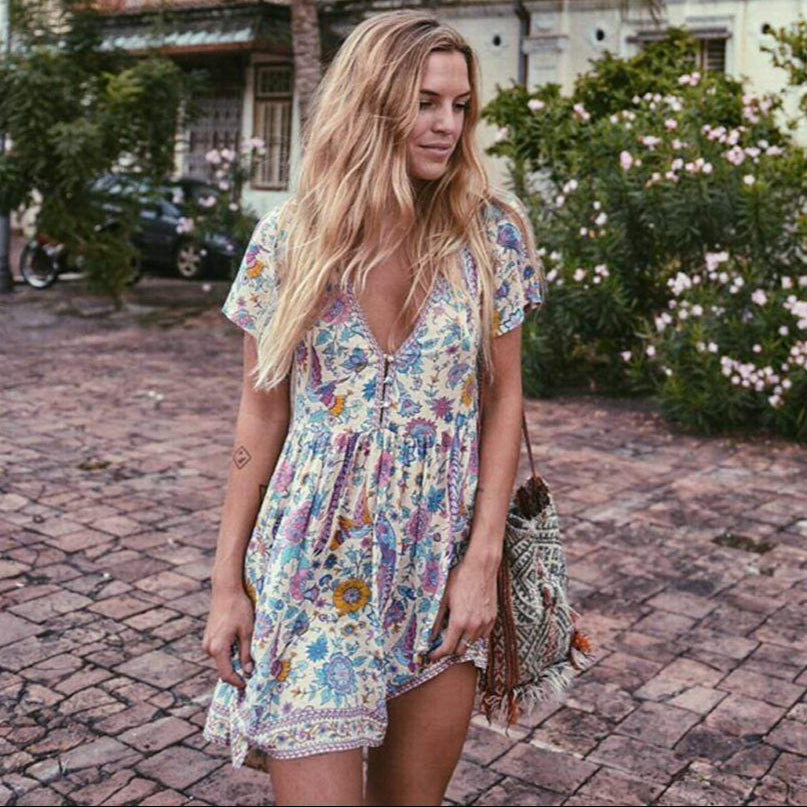 women cotton dress in floral for summer outings 0