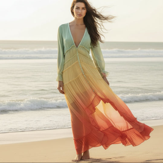 women cotton dress in rainbow for summer outings 0
