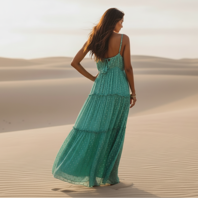 women floral maxi dress in blue for summer outings 1