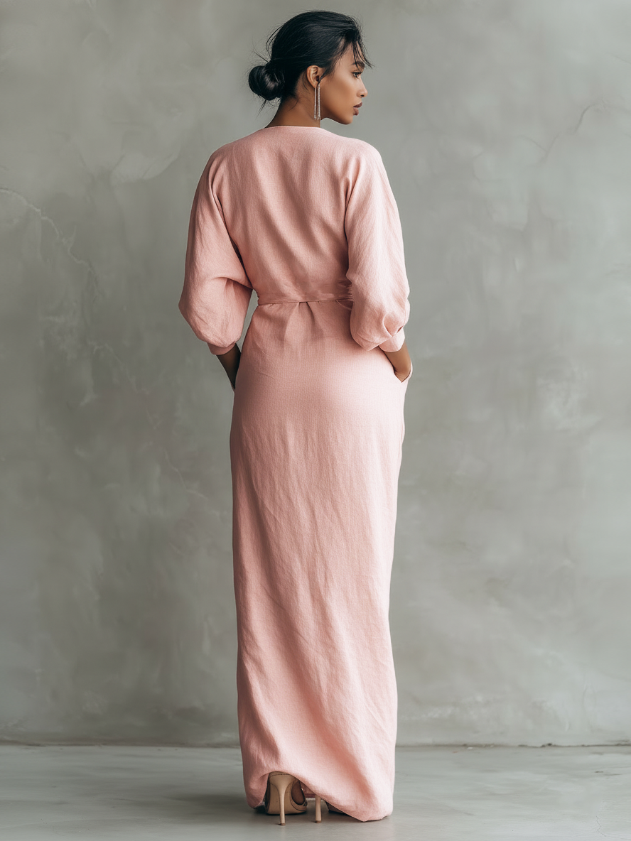 Bernadette  - Draped V-Neck Maxi Dress Summer Gatherings