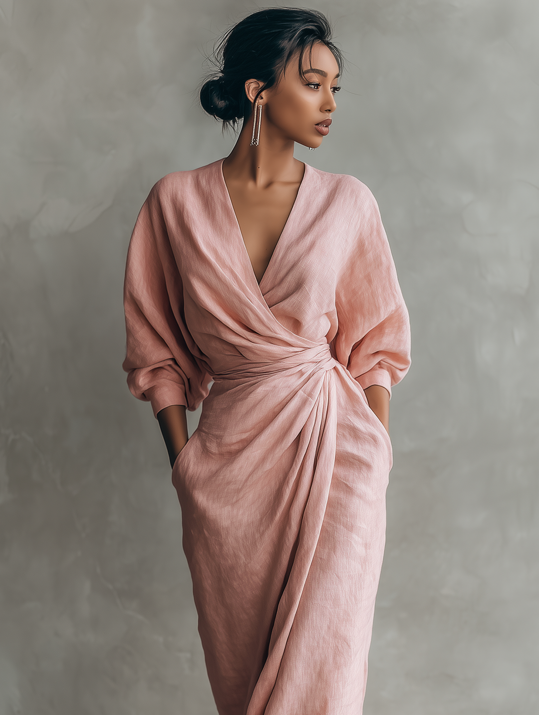 Bernadette  - Draped V-Neck Maxi Dress Summer Gatherings
