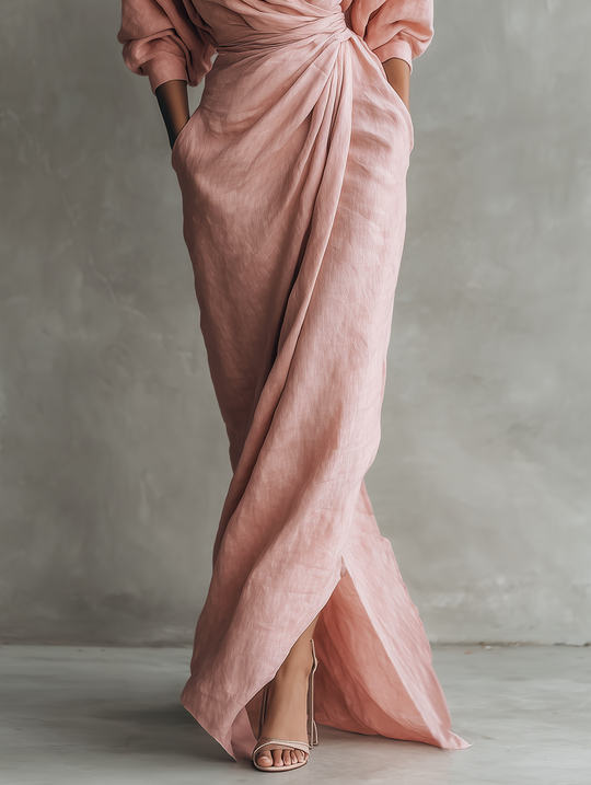 Bernadette  - Draped V-Neck Maxi Dress Summer Gatherings