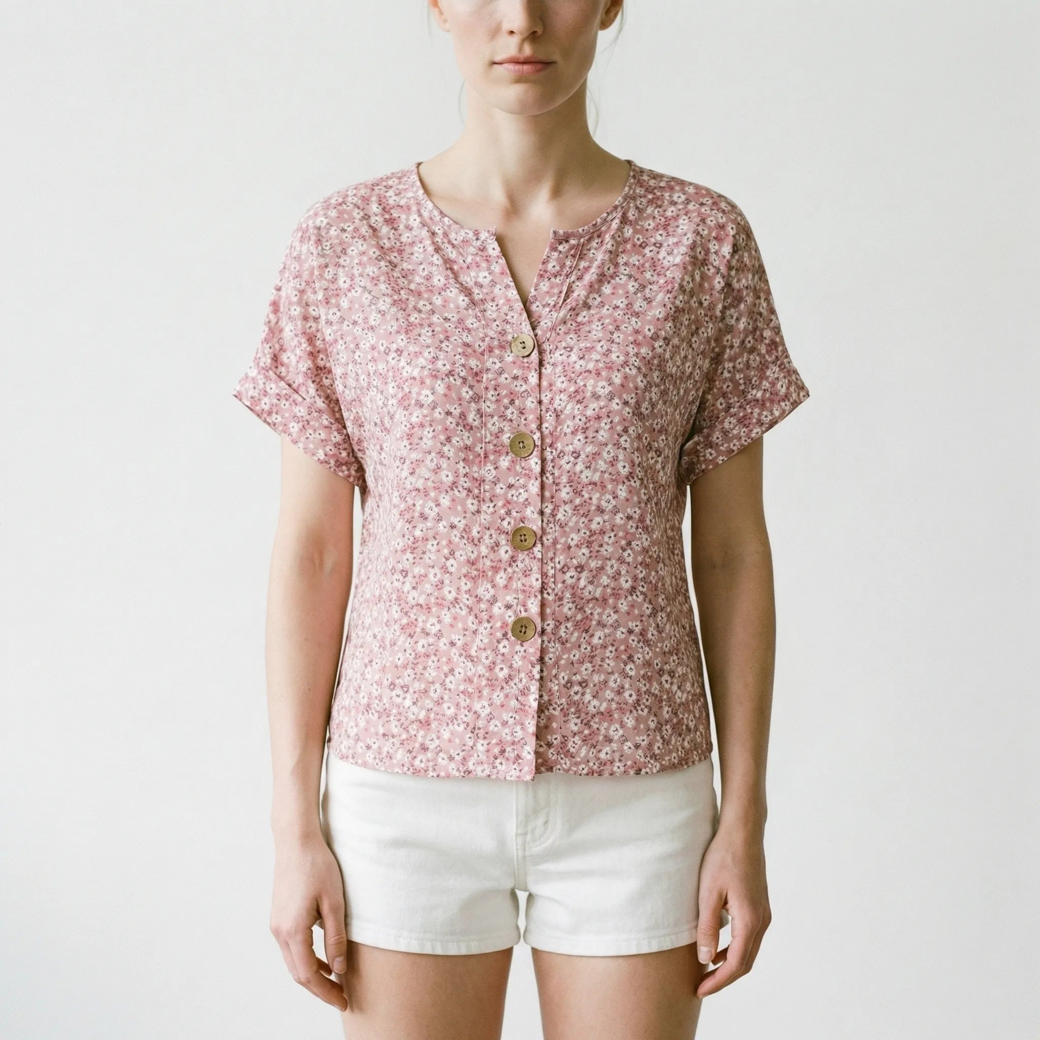 Bessie  - Short Sleeve Floral Print Blouse