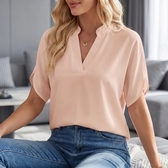 Betsy  - Relaxed Fit V-Neck Blouse