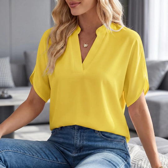 Betsy  - Relaxed Fit V-Neck Blouse