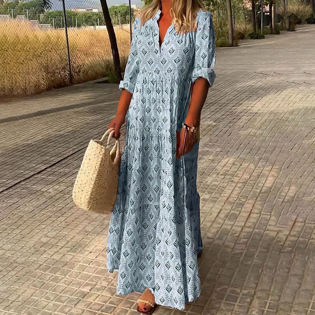 women maxi dress in boho print for casual outings 0
