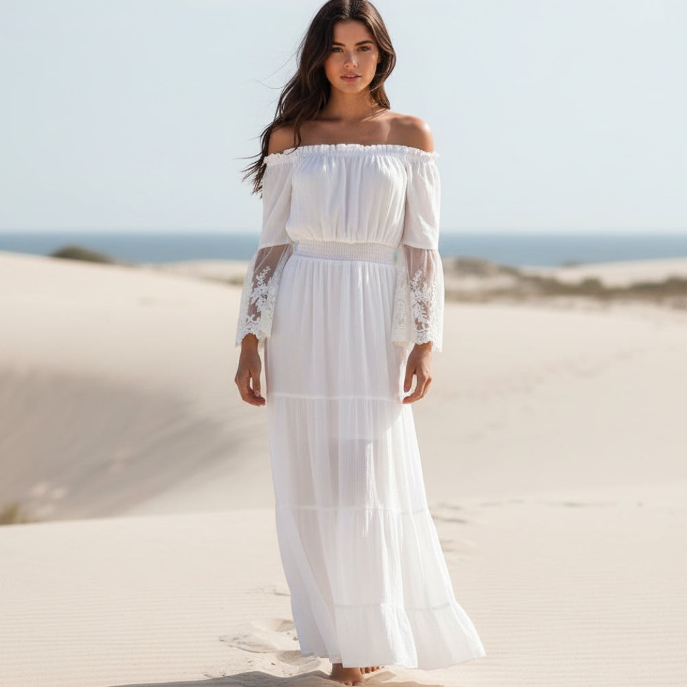 women maxi dress in white for summer occasions 0