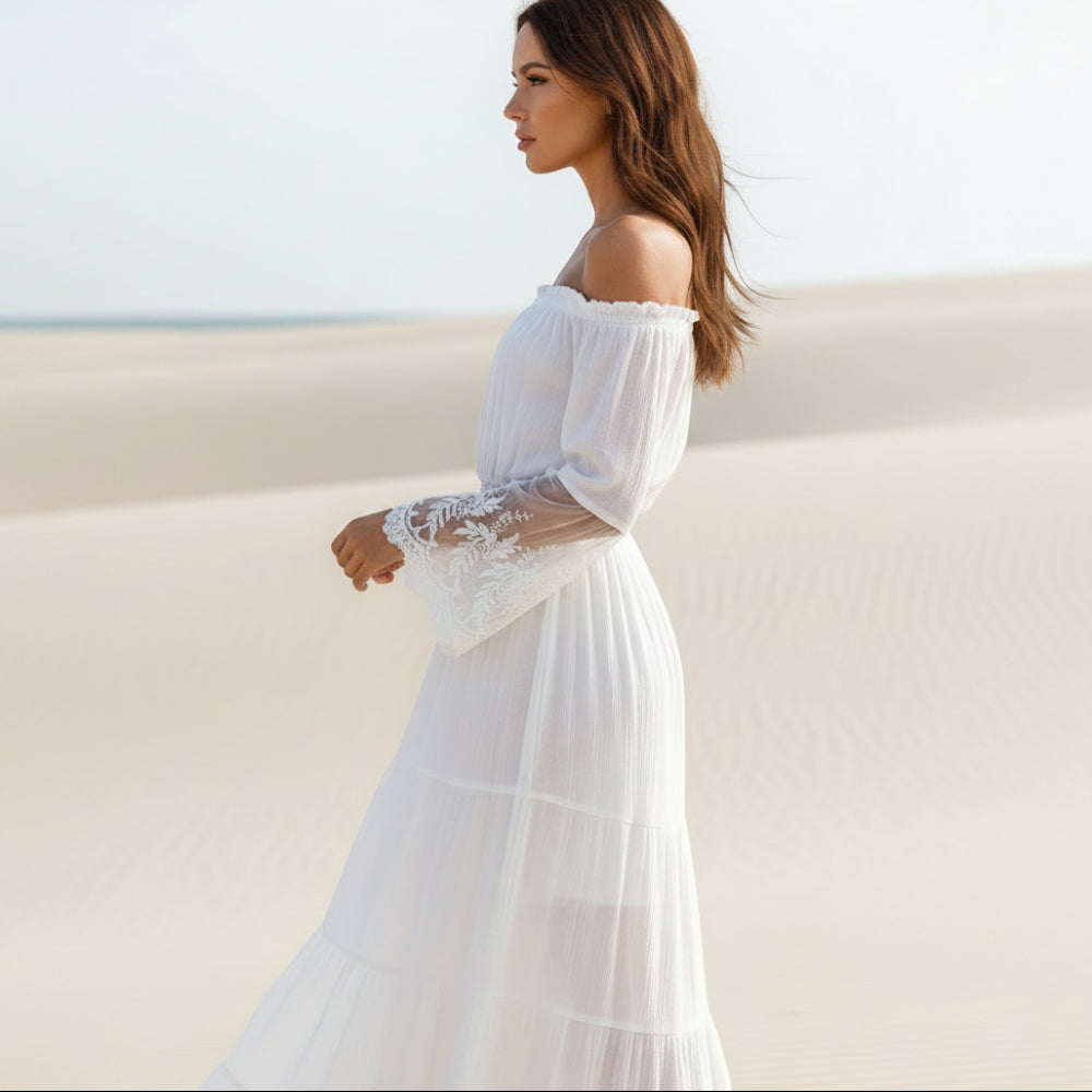 women maxi dress in white for summer occasions 2