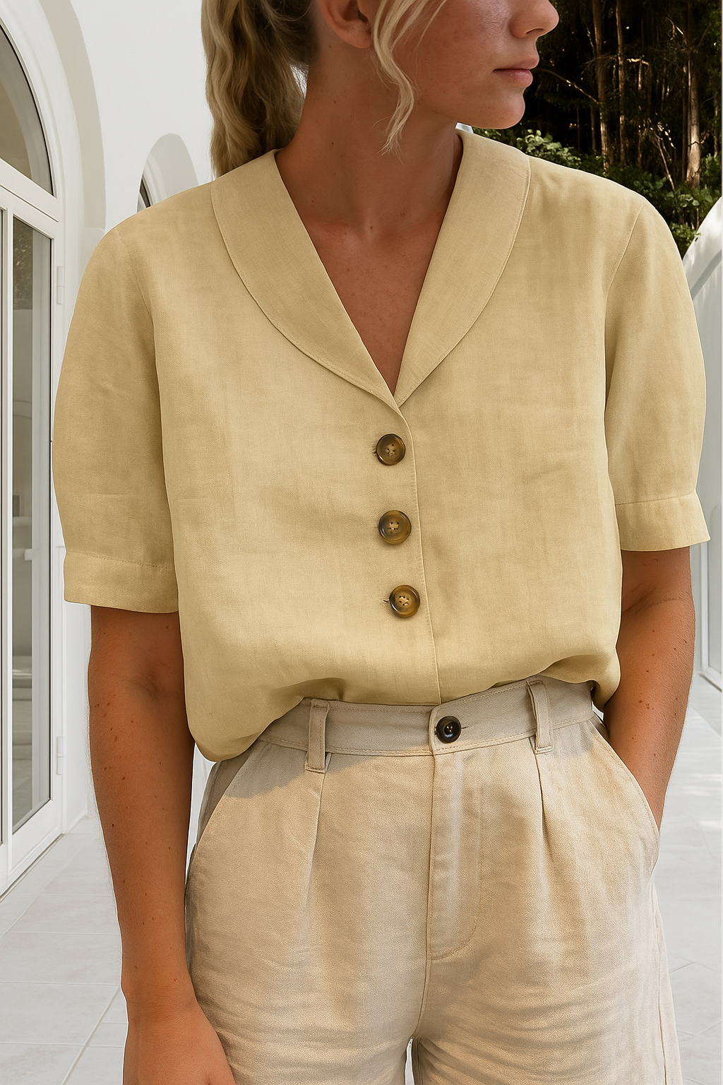Brittany  - Short Sleeve Blouse