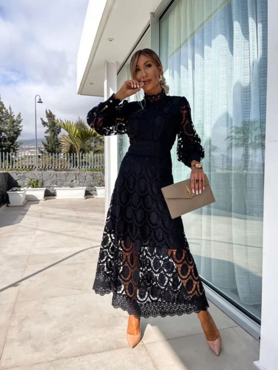 Carmen  - Long Sleeve Midi Dress