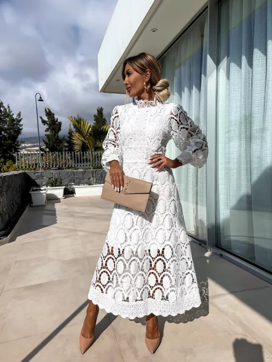 Carmen  - Long Sleeve Midi Dress
