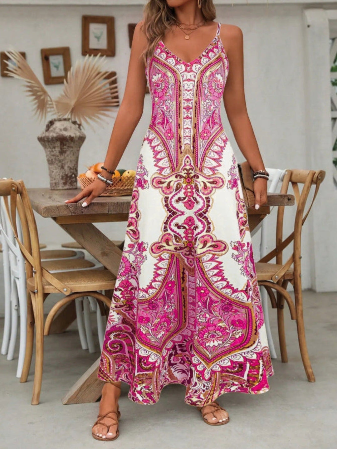 Carole  - Boho Paisley Maxi Dress
