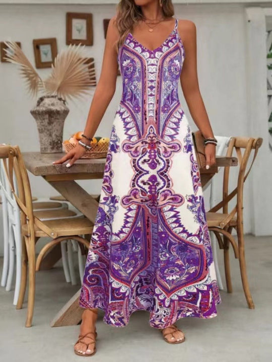 Carole  - Boho Paisley Maxi Dress
