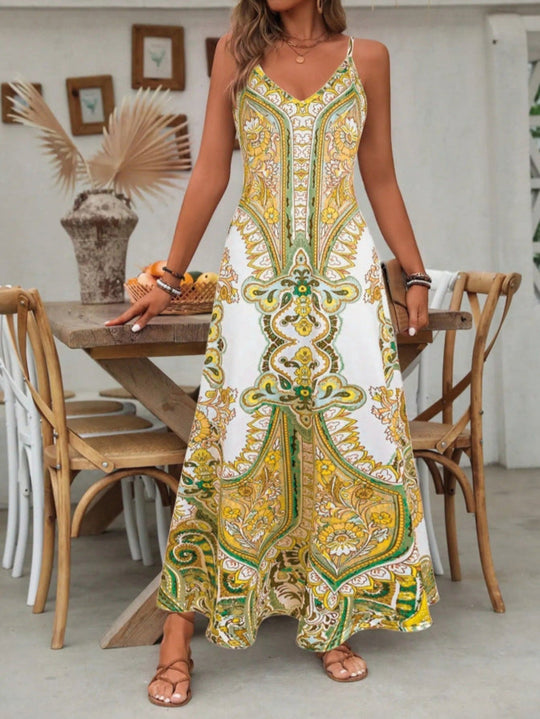 Carole  - Boho Paisley Maxi Dress