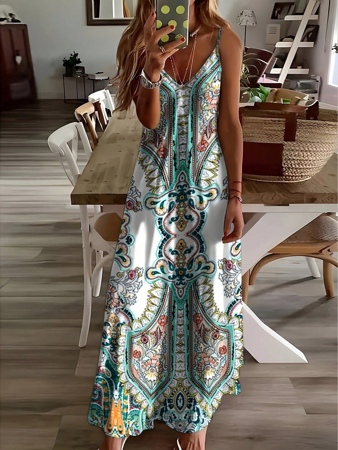 Carole  - Boho Paisley Maxi Dress