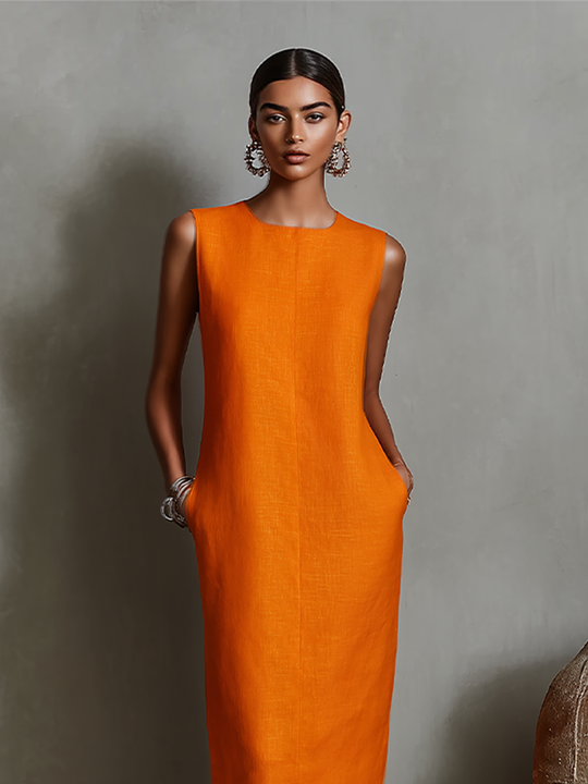 Catherine  - Sleeveless Midi Shift Dress Summer Vacations