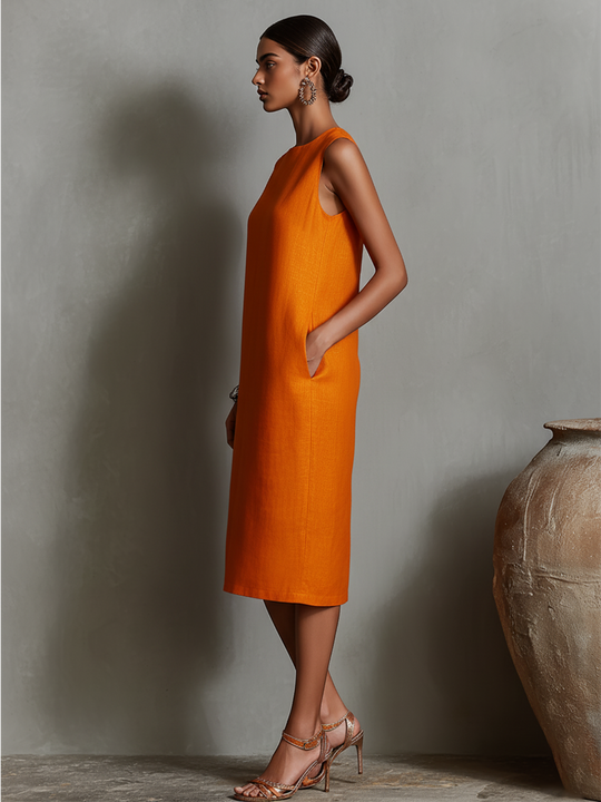 Catherine  - Sleeveless Midi Shift Dress Summer Vacations