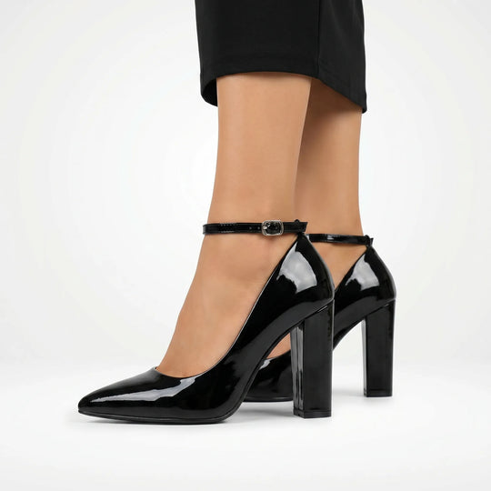 Charlotte  - Block Heel Pointed Toe Pump