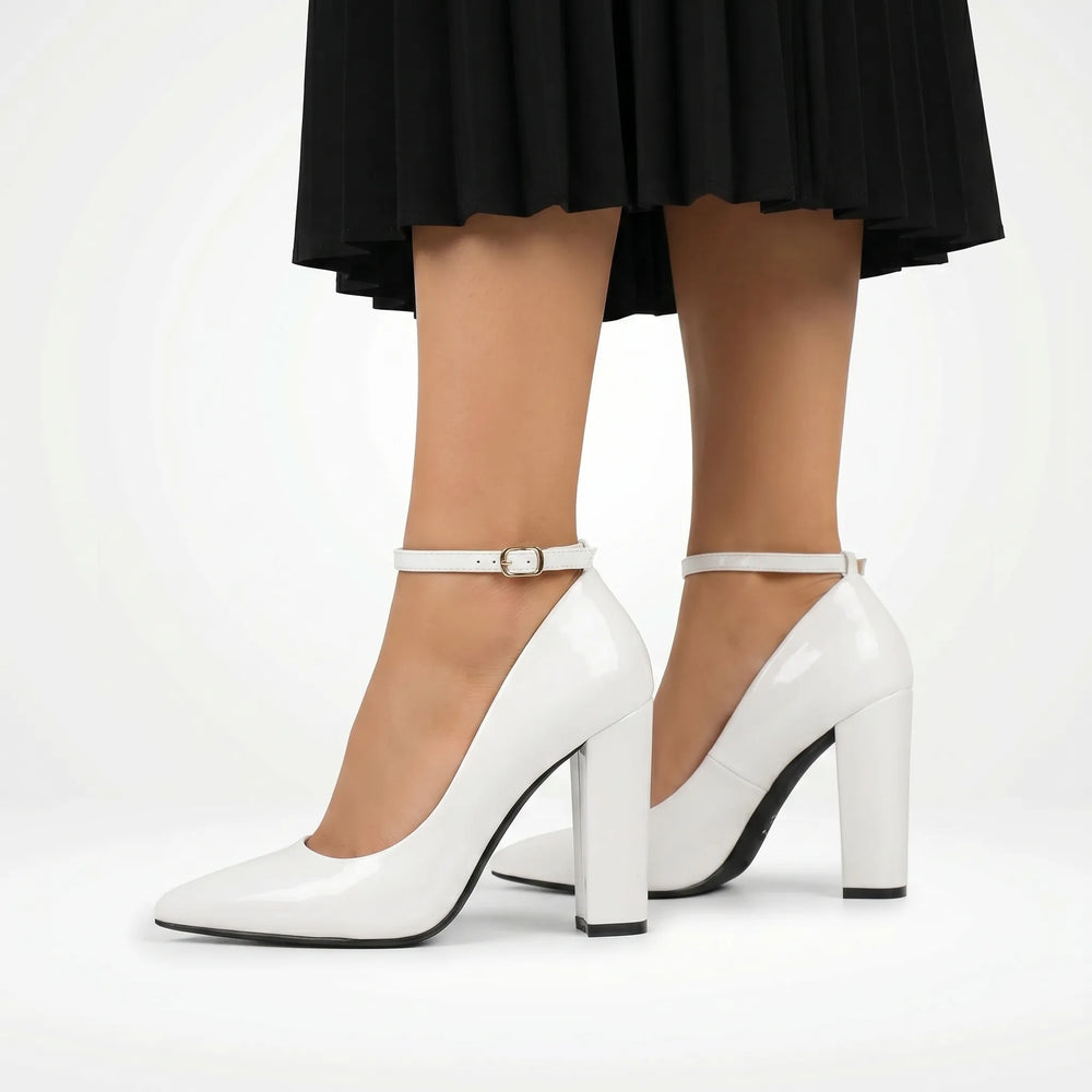 Charlotte  - Block Heel Pointed Toe Pump