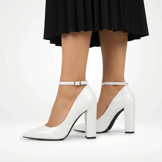 Charlotte  - Block Heel Pointed Toe Pump