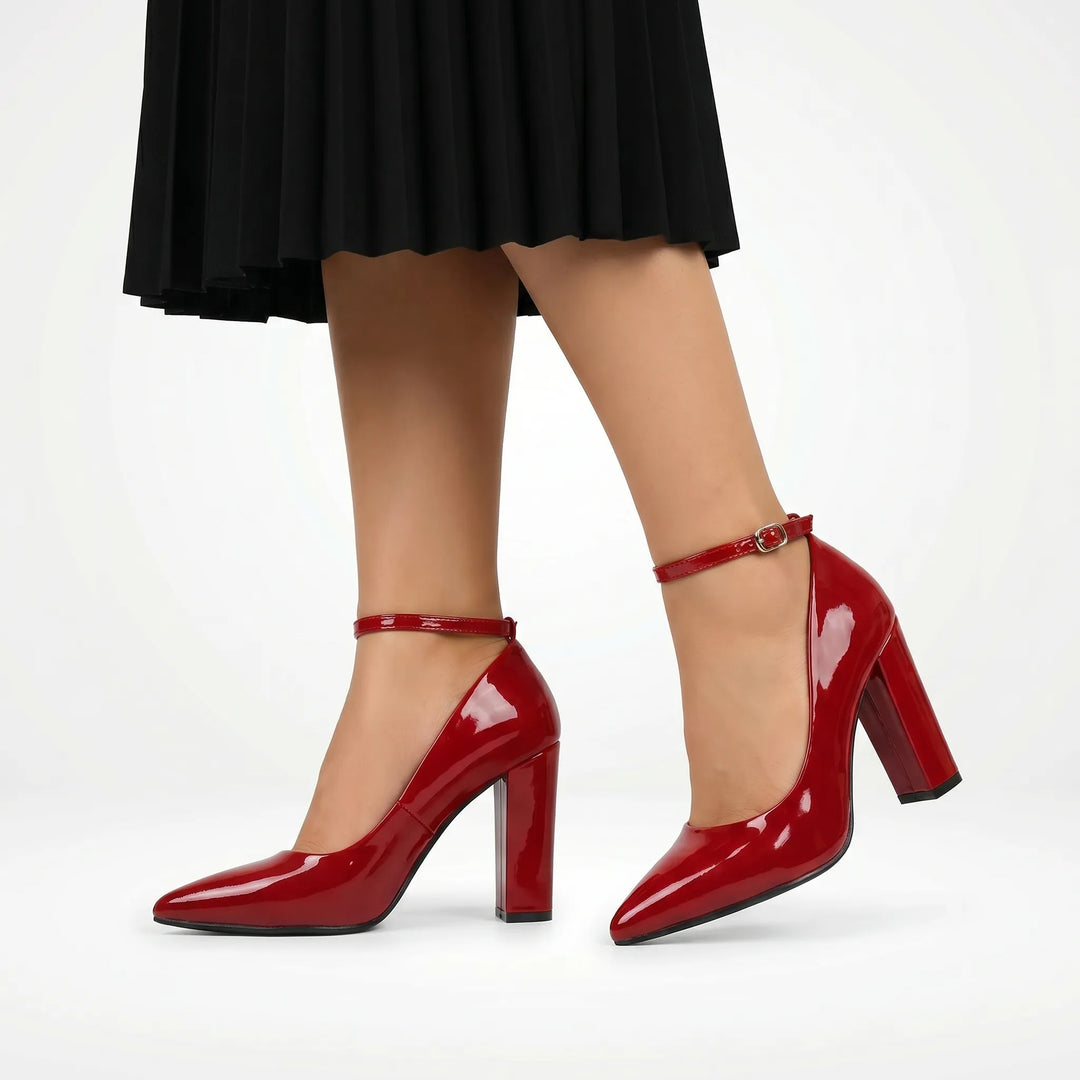Charlotte  - Block Heel Pointed Toe Pump