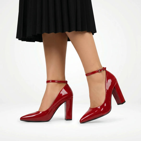 Charlotte  - Block Heel Pointed Toe Pump