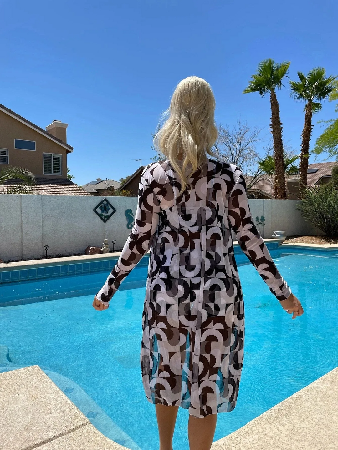 women swim set in blue for summer beach days 5