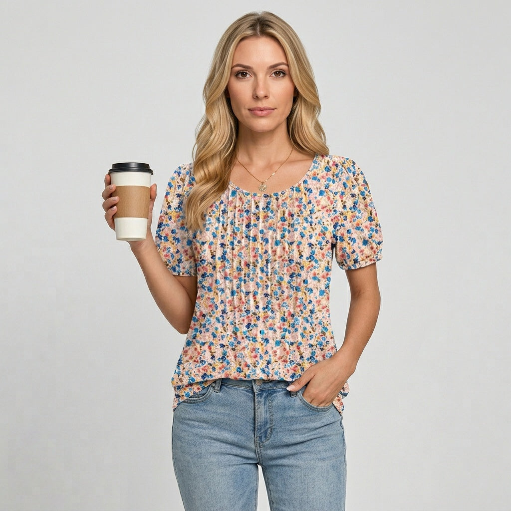 women cotton t-shirt in white for casual outings 5