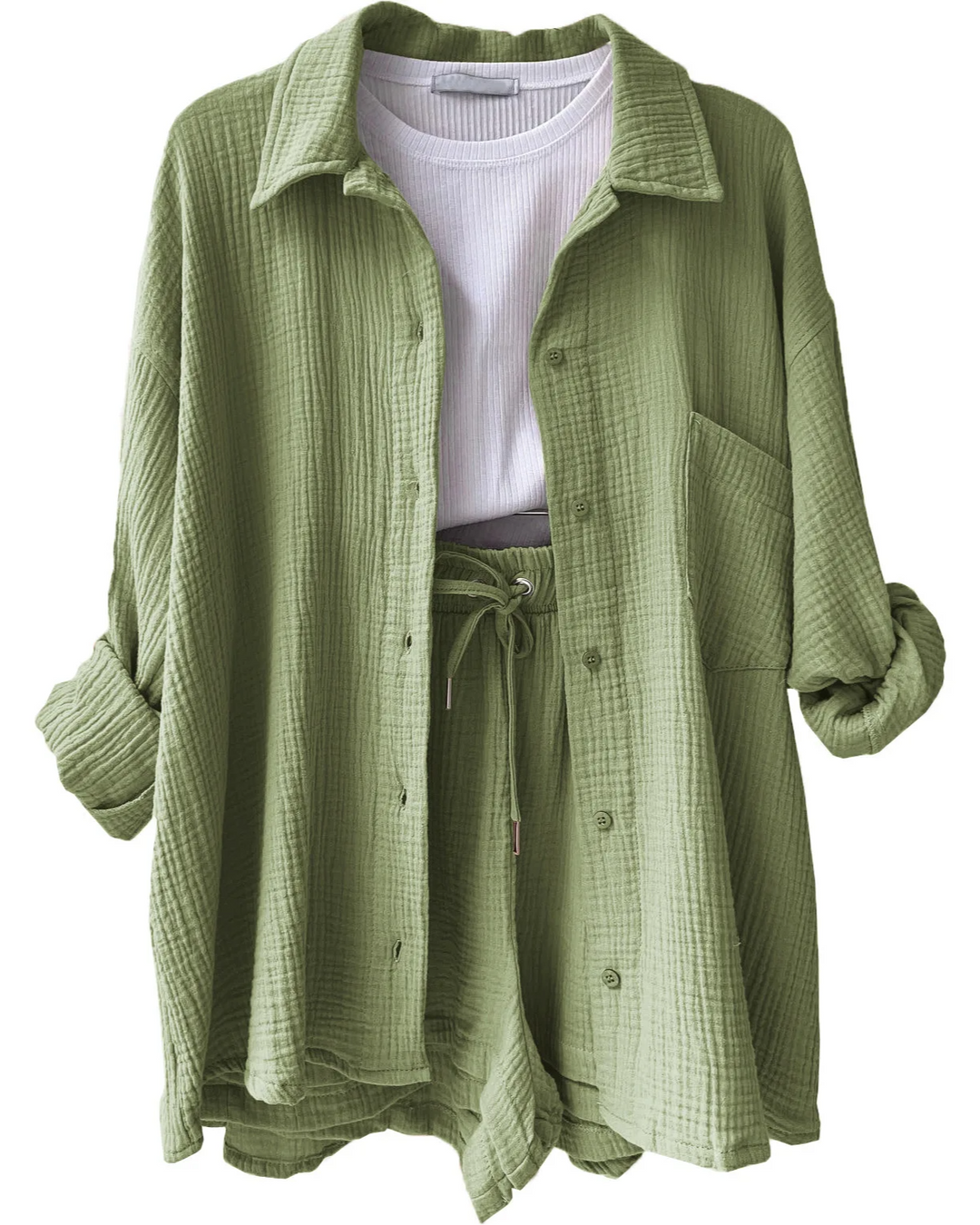 women cotton lounge set in light blue for casual wear 10