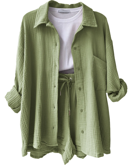 women cotton lounge set in light blue for casual wear 10