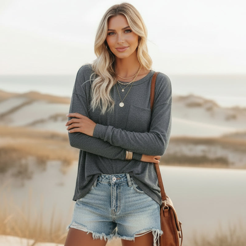 women cotton shirt in blue for casual outings 2