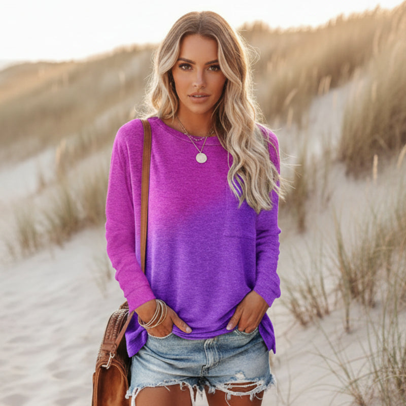 women blouse in gradient print for casual outings 4