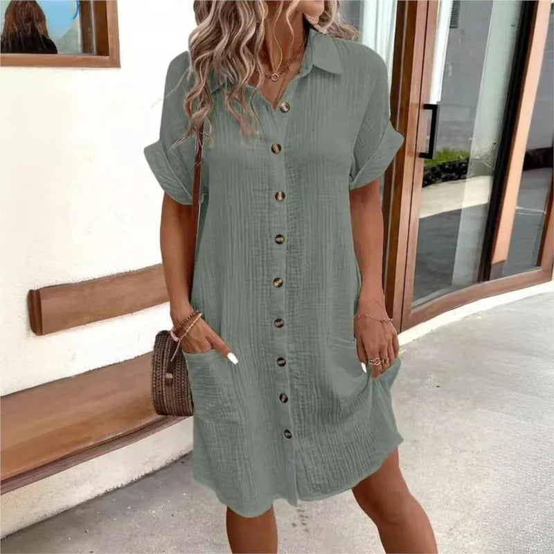 women cotton dress in blue for summer outings 1
