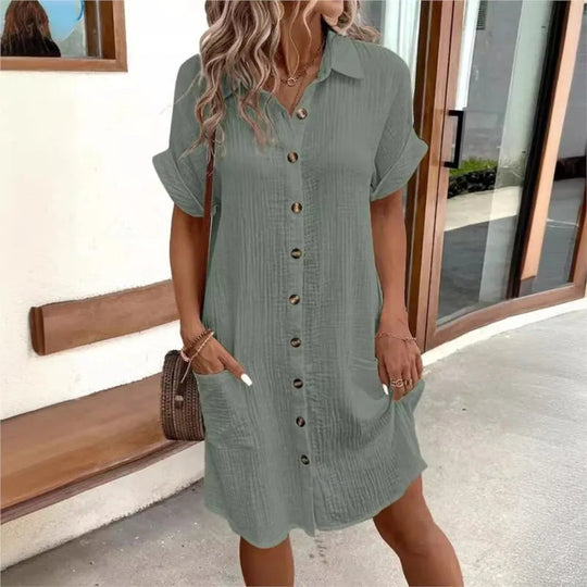 women cotton dress in blue for summer outings 1