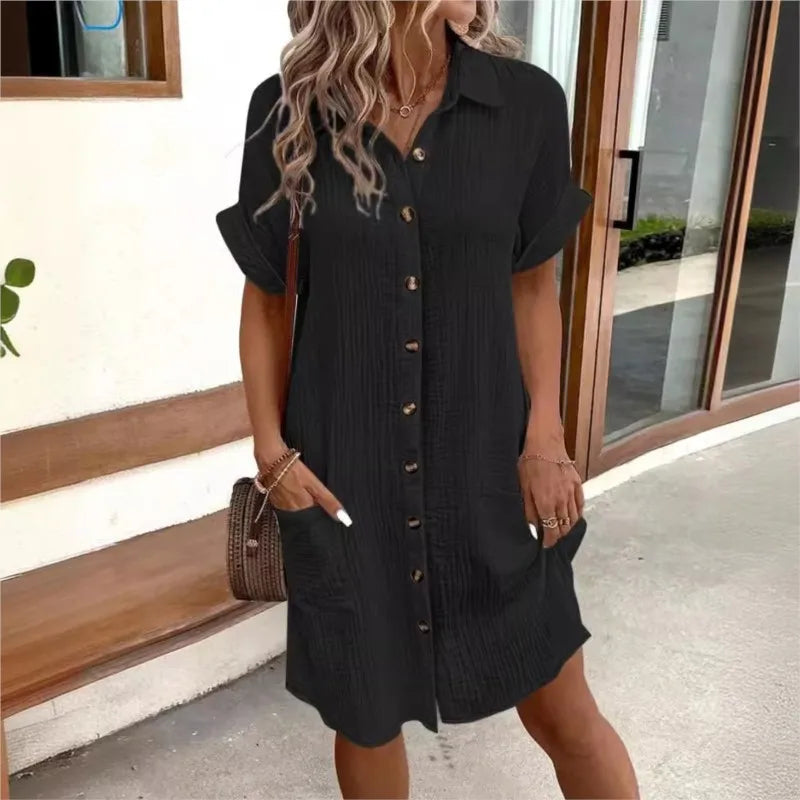 women cotton dress in blue for summer outings 3